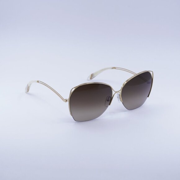 Victoria Beckham VBS96 C02 Sunglasses Gold Butterfly Frame, Brown Lenses - Picture 7 of 9